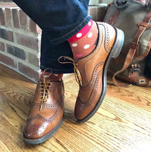 Load image into Gallery viewer, MEN'S SILVER CREW SOCKS | DOTTED STRIPE