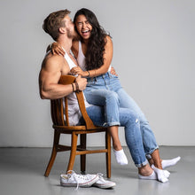 Load image into Gallery viewer, MEN'S SILVER NO SHOW SOCKS | WHITE