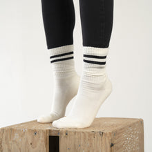 Load image into Gallery viewer, WOMEN'S SILVER RETRO SOCKS | OFF WHITE