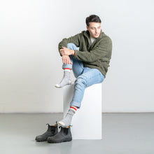 Load image into Gallery viewer, MEN'S SILVER BOOT SOCKS | GREY RED