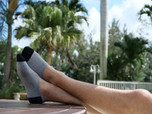 Load image into Gallery viewer, SILVER NO SHOW SOCKS | GREY WITH BLACK