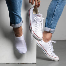 Load image into Gallery viewer, MEN'S SILVER NO SHOW SOCKS | WHITE