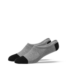 Load image into Gallery viewer, SILVER NO SHOW SOCKS | GREY WITH BLACK