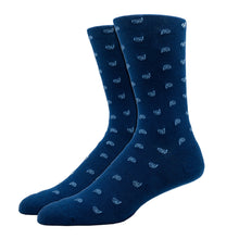 Load image into Gallery viewer, MEN'S SILVER CREW SOCKS | PAISLEY BLUE