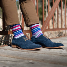 Load image into Gallery viewer, MEN'S SILVER CREW SOCKS | SHADES OF PURPLE