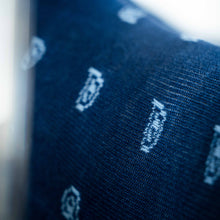 Load image into Gallery viewer, MEN'S SILVER CREW SOCKS | PAISLEY BLUE