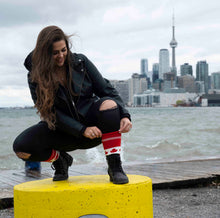 Load image into Gallery viewer, WOMEN'S SILVER CREW SOCKS | CANUCK