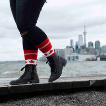 Load image into Gallery viewer, WOMEN'S SILVER CREW SOCKS | CANUCK