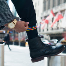 Load image into Gallery viewer, MEN'S SILVER CREW SOCKS | BLACK CANDY