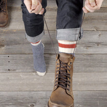 Load image into Gallery viewer, MEN'S SILVER BOOT SOCKS | BLUE RED