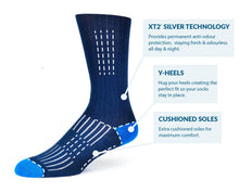 Load image into Gallery viewer, MEN'S SILVER RIBBED SOCKS | NAVY
