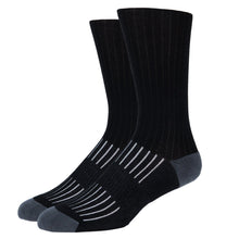 Load image into Gallery viewer, MEN'S SILVER RIBBED SOCKS | BLACK
