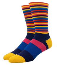 Load image into Gallery viewer, MEN'S SILVER CREW SOCKS | BLUE CANDY
