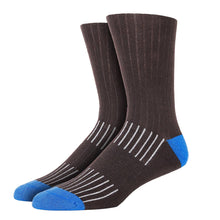 Load image into Gallery viewer, MEN'S SILVER RIBBED SOCKS | BROWN
