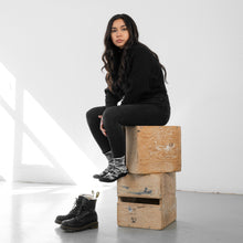 Load image into Gallery viewer, WOMEN'S SILVER CREW SOCKS | BLACK CAMO
