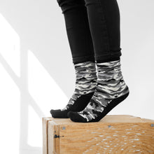Load image into Gallery viewer, WOMEN'S SILVER CREW SOCKS | BLACK CAMO
