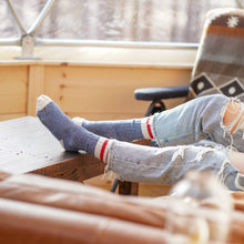 Load image into Gallery viewer, WOMEN'S SILVER BOOT SOCKS | BLUE RED
