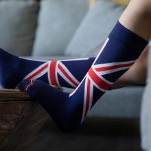 Load image into Gallery viewer, WOMEN'S SILVER CREW SOCKS | UNION JACK
