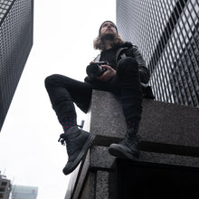 Load image into Gallery viewer, MEN'S SILVER CREW SOCKS | NIGHT REDS
