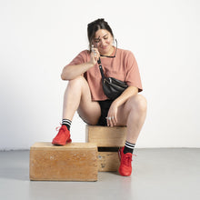 Load image into Gallery viewer, WOMEN'S SILVER RETRO-QUARTER SOCKS | BLACK
