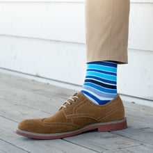 Load image into Gallery viewer, MEN'S SILVER CREW SOCKS | SHADES OF BLUE
